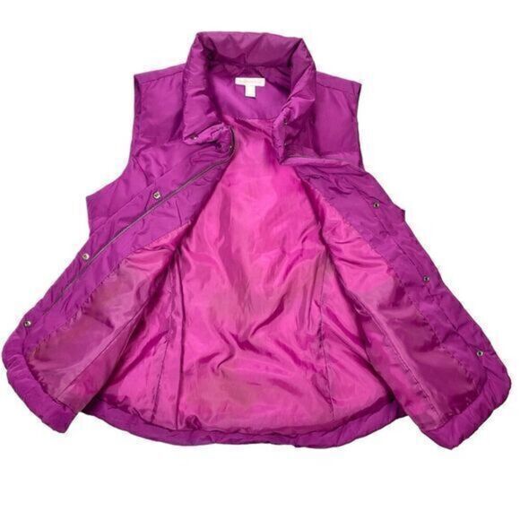 Charter Club Puffer Vest Jacket Womens Large Zip Front Sporty Hiking Windbreaker - Picture 5 of 15